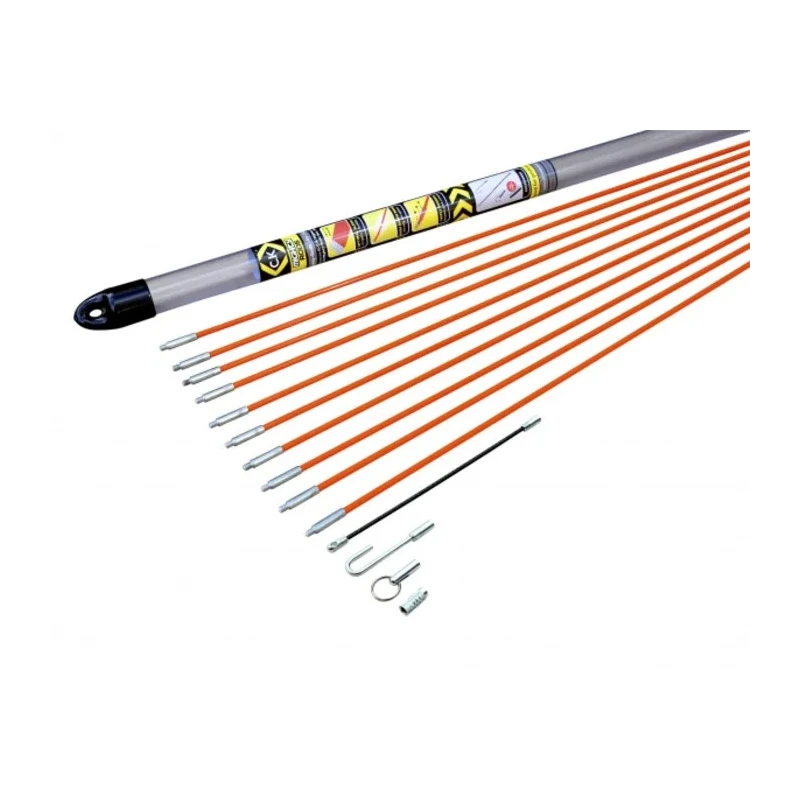 CK Cable Rod Kit 10 Fibreglass Composite Rods, 1 Adapter 5 mm, 1 Cable Hook, 1 Coiled Steel Flexi Lead 190 mm T5410