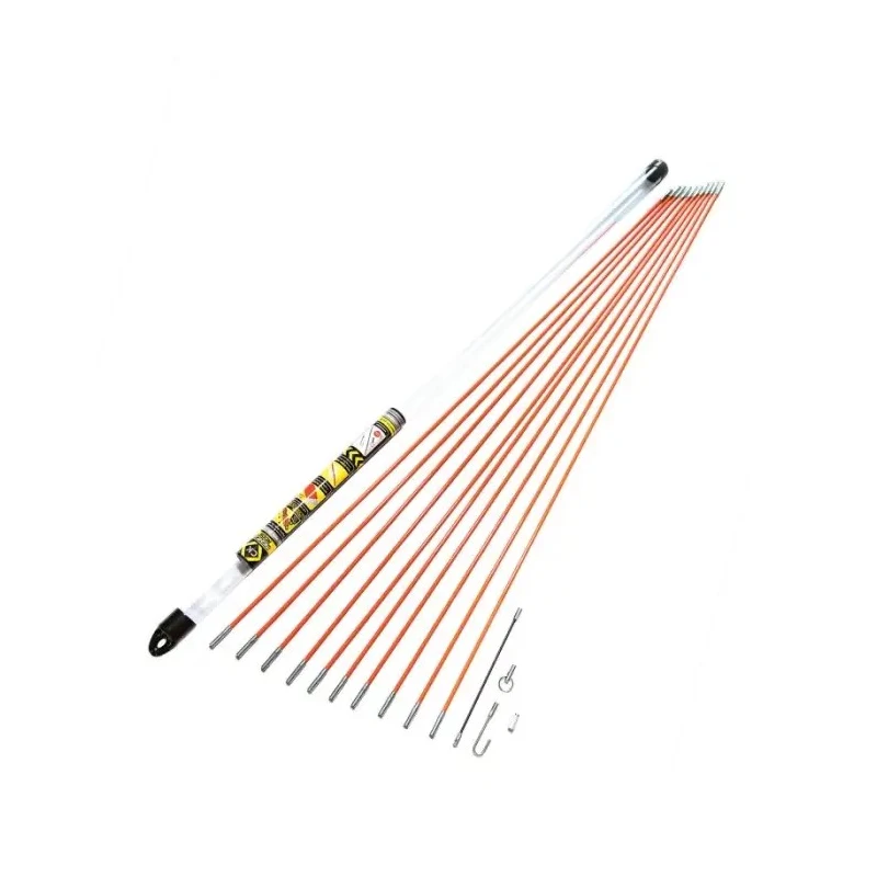 CK Cable Rod Kit 10 Fibreglass Composite Rods, 1 Adapter 5 mm, 1 Cable Hook, 1 Coiled Steel Flexi Lead 190 mm T5410