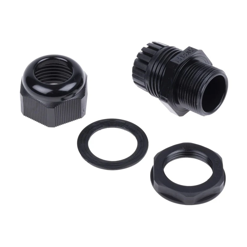 RS PRO Black Polyamide 66 Cable Gland, M25 Thread, 13 mm Minimum Cable Diameter, 18 mm Maximum Cable Diameter, IP68 669-4676
