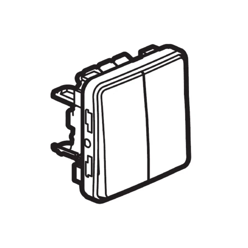 Legrand Plexo 2 Gang 2 Way 2 Pole Time Lag Key Operated Surface Light Switch 400V 10A 0 707 26