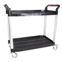RS PRO 2 Aluminium Rubber Trolley 2 Shelves Plastic Platform 866 mm Length 500 mm Width 120 kg Load Capacity 669-3740