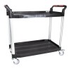 RS PRO 2 Aluminium Rubber Trolley 2 Shelves Plastic Platform 866 mm Length 500 mm Width 120 kg Load Capacity 669-3740