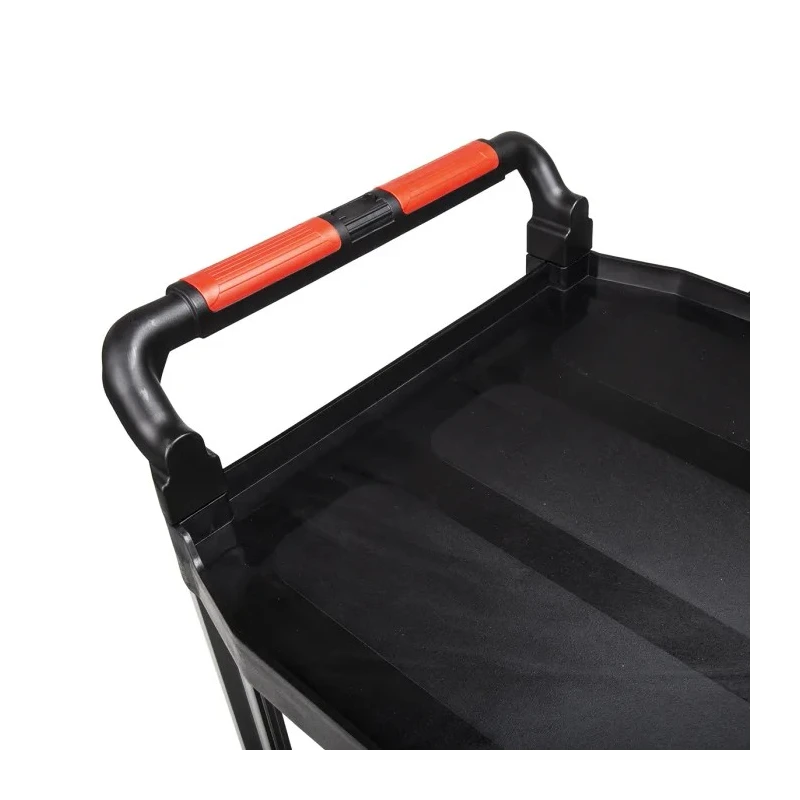 RS PRO 2 Aluminium Rubber Trolley 2 Shelves Plastic Platform 866 mm Length 500 mm Width 120 kg Load Capacity 669-3740