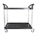 RS PRO 2 Aluminium Rubber Trolley 2 Shelves Plastic Platform 866 mm Length 500 mm Width 120 kg Load Capacity 669-3740