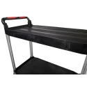 RS PRO 2 Aluminium Rubber Trolley 2 Shelves Plastic Platform 866 mm Length 500 mm Width 120 kg Load Capacity 669-3740