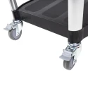 RS PRO 2 Aluminium Rubber Trolley 2 Shelves Plastic Platform 866 mm Length 500 mm Width 120 kg Load Capacity 669-3740
