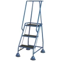 RS PRO 3 Tread Steel, Rubber Safety Steps 0.77m Platform Height Blue 669-3730