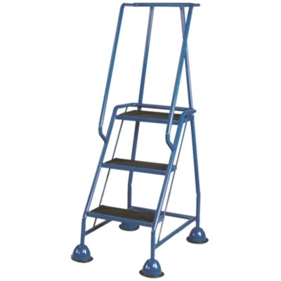 RS PRO 3 Tread Steel, Rubber Safety Steps 0.77m Platform Height Blue 669-3730