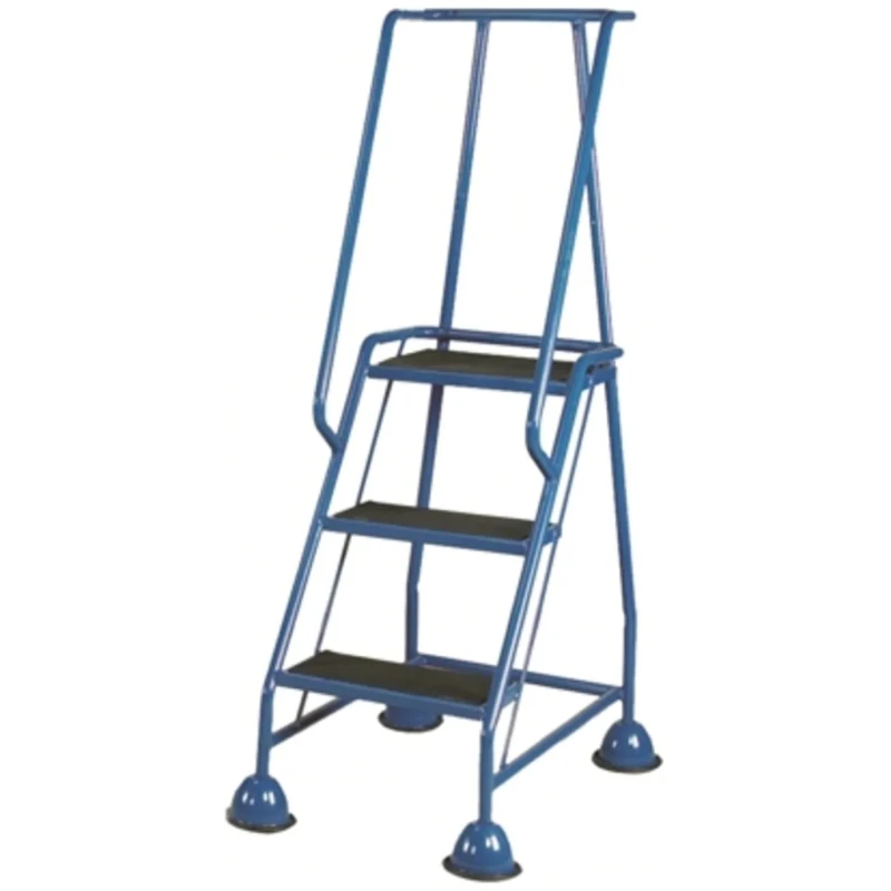 RS PRO 3 Tread Steel, Rubber Safety Steps 0.77m Platform Height Blue 669-3730