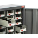 RS PRO Steel Drawer Unit 48 with ABS Transparent Drawers, 970 mm x 586 mm x 270 mm, Grey 669-3807