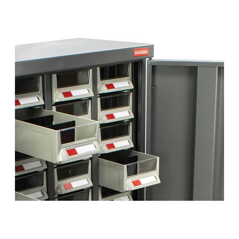 RS PRO Steel Drawer Unit 48 with ABS Transparent Drawers, 970 mm x 586 mm x 270 mm, Grey 669-3807