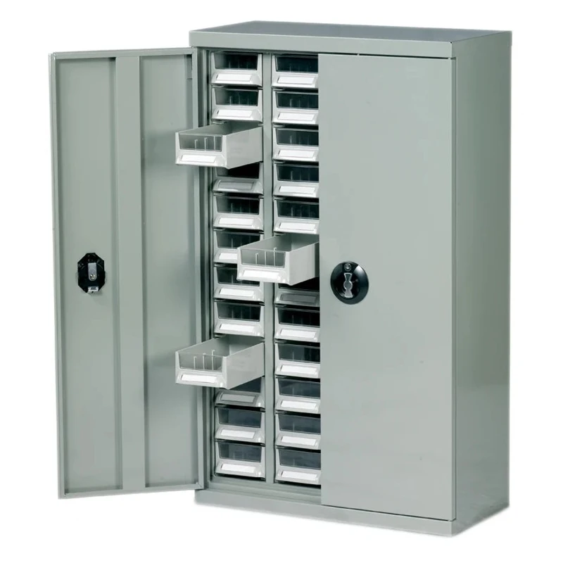 RS PRO Steel Drawer Unit 48 with ABS Transparent Drawers, 970 mm x 586 mm x 270 mm, Grey 669-3807