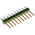 TE Connectivity AMPMODU MOD II Series Straight Through Hole Pin Header, 10 Contacts, 2.54 mm Pitch, 1 Row 1-826629-0