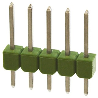 TE Connectivity AMPMODU MOD II Series Straight Through Hole Pin Header, 5 Contacts, 2.54 mm Pitch, 1 Row, Unshrouded 826926-5
