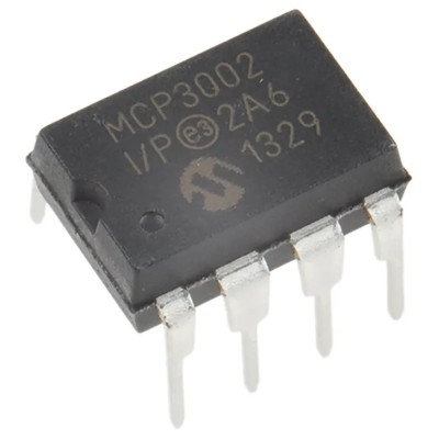 Microchip 2-Channel 10-Bit Successive Approximation Register ADC 200ksps 8-Pin PDIP MCP3002-I/P