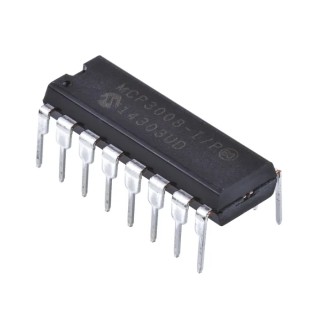 Microchip 8-Channel 10-bit SAR ADC 200 ksps Sampling Rate 16-Pin PDIP MCP3008-I/P