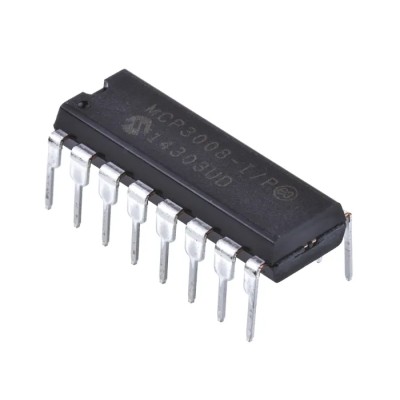Microchip 8-Channel 10-bit SAR ADC 200 ksps Sampling Rate 16-Pin PDIP MCP3008-I/P