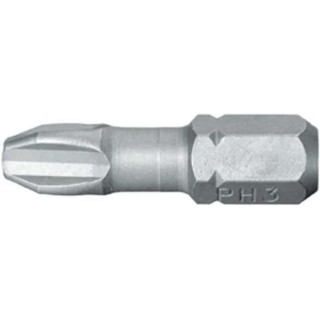Facom Screwdriver Bit PH2 Size 1/4 in Drive, 25 mm Overall Length, Steel 3-Piece Set EP102T.J3