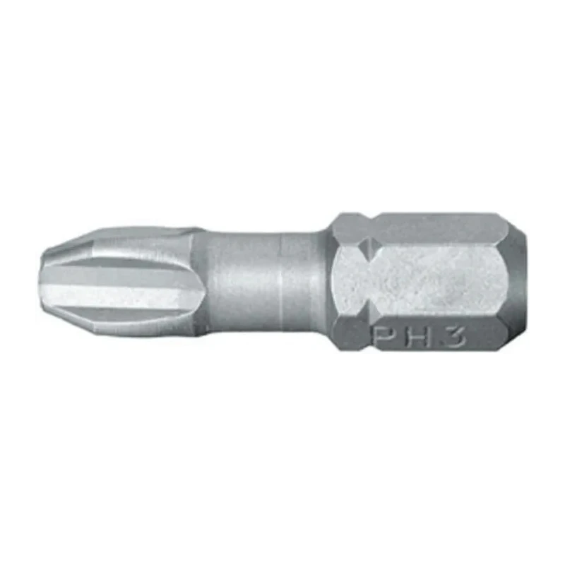 Facom Screwdriver Bit PH2 Size 1/4 in Drive, 25 mm Overall Length, Steel 3-Piece Set EP102T.J3