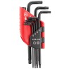 Facom 7-Piece Torx Key Set, L Shape, Long Arm Carbon Silicon Steel, Phosphate Finish 89SR.J7PB