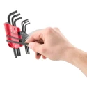 Facom 7-Piece Torx Key Set, L Shape, Long Arm Carbon Silicon Steel, Phosphate Finish 89SR.J7PB
