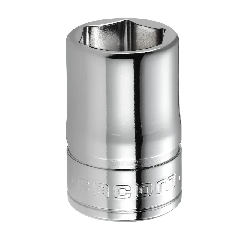 Facom 3/8 in Drive 10 mm 6 Point Square Socket, Chrome Vanadium Steel, 27mm Overall Length J.10H