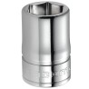 Facom 3/8 in Drive 10 mm 6 Point Square Socket, Chrome Vanadium Steel, 27mm Overall Length J.10H