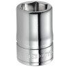 Facom 3/8 in Drive 16 mm 6 Point Square Socket, Chrome Vanadium Steel, 30mm Overall Length J.16H