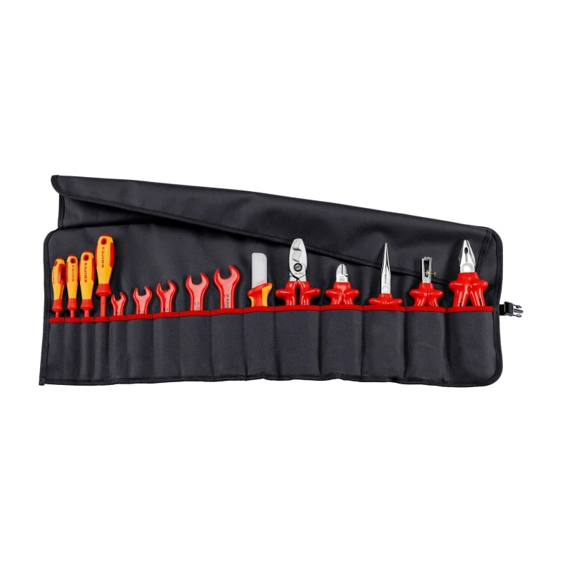Knipex Polyester Fabric Tool Roll IEC 60900 DIN EN 60900, 1000V Insulated with 15 Electrician's Tools 98 99 13