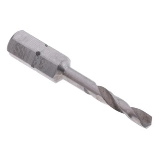 RS PRO HSS Drill Bit 3.3mm Size, 40mm Overall Length, 6.3mm Hex Shank 669-9366