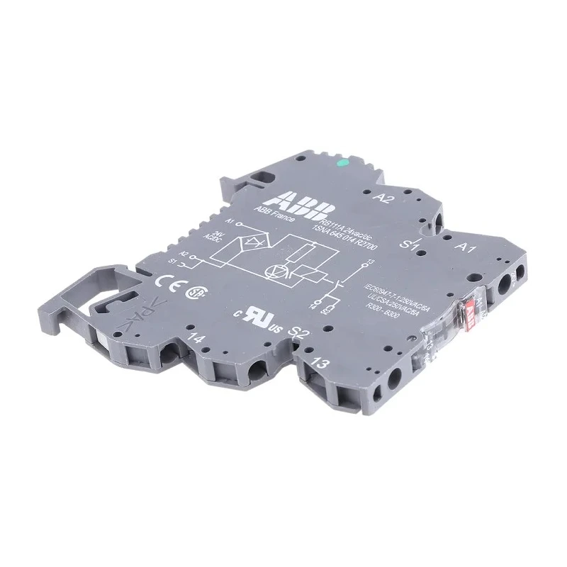 ABB Electromechanical Interface Relay, DIN Rail Mount, SPST Contact, 24V AC/DC Coil, 10mA Coil 1SNA645014R2700 RB111-24VUC