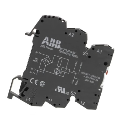 ABB R600 Series Interface Relay DIN Rail Mount 24V ac/dc Coil SPDT Contact 6A Switching Current 1SNA645001R0300 RB121-24VUC
