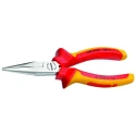 Gedore VDE 8132-200 H Long Nose Plier Long, Flat-Round 200mm Overall, Stainless Steel, Chrome Finish, VDE/1000V Approved