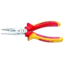 Gedore VDE 8132-200 H Long Nose Plier Long, Flat-Round 200mm Overall, Stainless Steel, Chrome Finish, VDE/1000V Approved