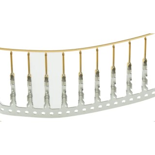 Molex 70021 Series Male Crimp Terminal, 24 AWG Min, 22 AWG Max Wire Size, Gold Plated Phosphor Bronze Contacts 16-02-0081