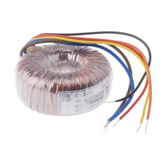 RS PRO 230 V AC Toroidal Transformer 2 x 15 V AC 1A 30 VA Low Noise 60 Hz 671-8943