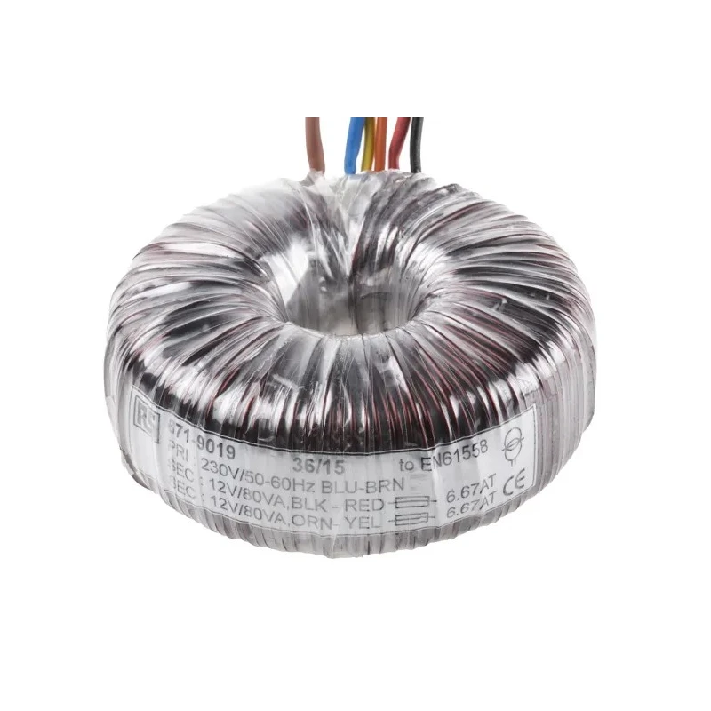 RS PRO 230 V ac 2 x 12 V ac Toroidal Transformer 2 Output 160 VA, Copper Conductor, 50-60 Hz, 1.74 kg 671-9019