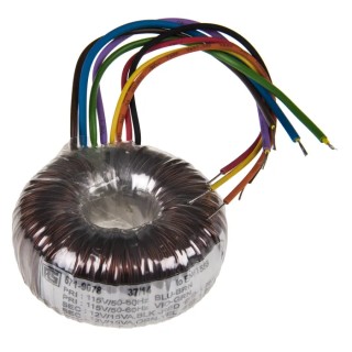 RS PRO Toroidal Transformer 115 V ac, 230 V ac Primary, 2 x 12 V ac Secondary, 30 VA, 2 Output 671-9078