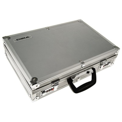 Viso Storage Metal Transit Case Aluminium, Silver, Lockable, Foam Padded Interior STC 911P