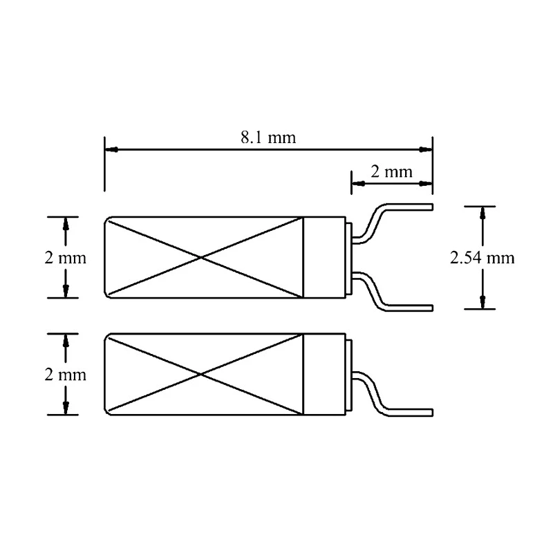 Micro Crystal 32.768 kHz Crystal Surface Mount 2-Pin 6mm x 2mm x 2mm 7pF Load Capacitance ±20 ppm Frequency MS1V-T1K