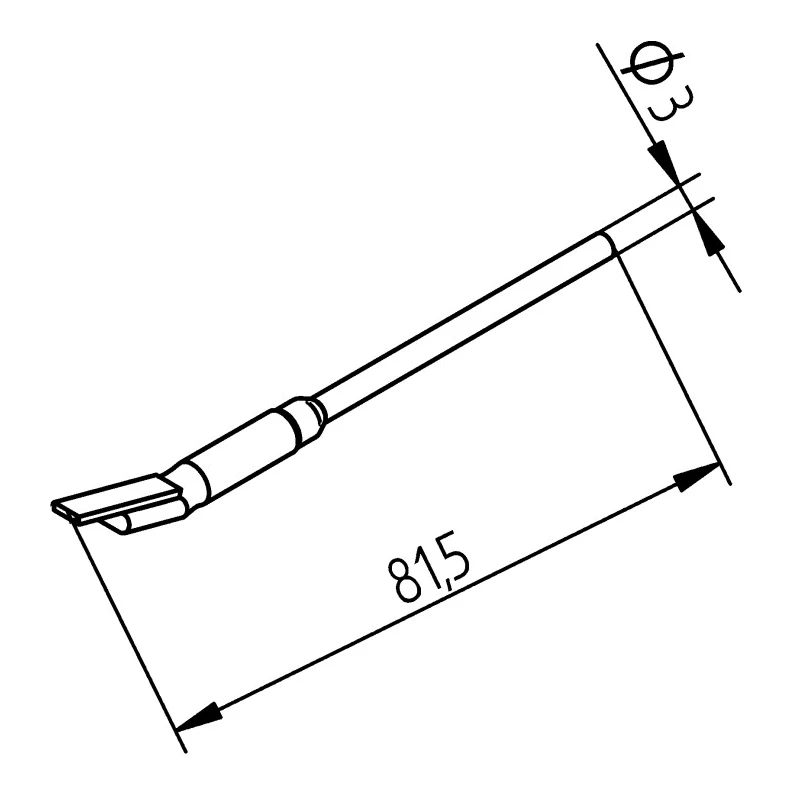Ersa Desoldering Gun Tip Straight Knife 4mm Tip Series 452 for SMD 8000, MICRO-CON 60 iA, DIGITAL 2000 A 452FDLF040