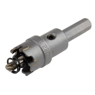 RS PRO Tungsten Carbide Tipped Hole Saw Drill Bit 22 mm Diameter with Ejector Spring and 10mm Shank 673-4712
