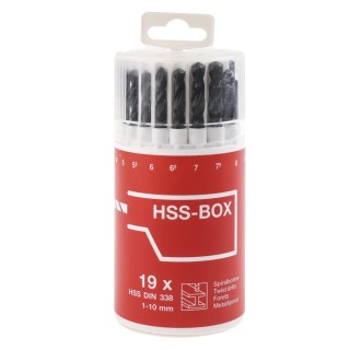 RS PRO 19-Piece Twist Drill Bit Set for Metal, 1 mm to 10 mm, HSS-G Steel 673-4709