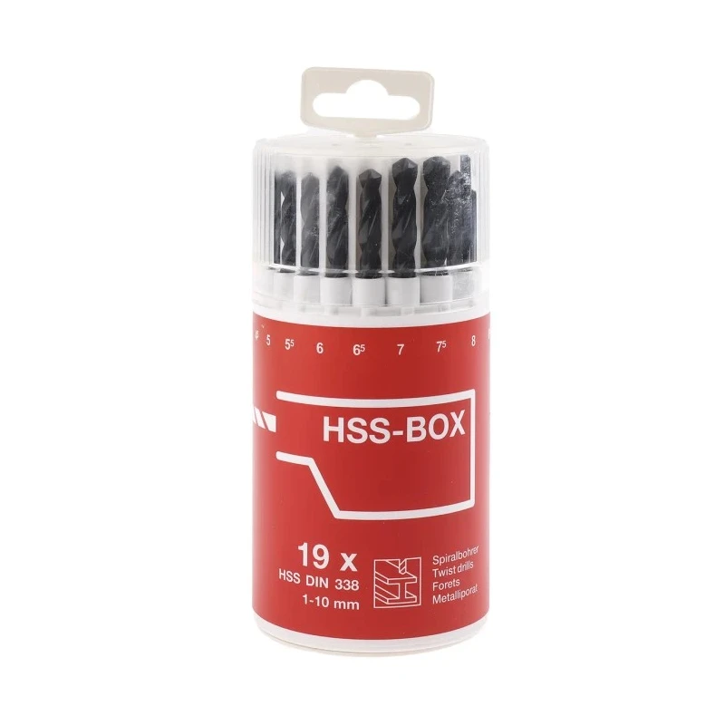 RS PRO 19-Piece Twist Drill Bit Set for Metal, 1 mm to 10 mm, HSS-G Steel 673-4709