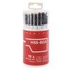 RS PRO 19-Piece Twist Drill Bit Set for Metal, 1 mm to 10 mm, HSS-G Steel 673-4709