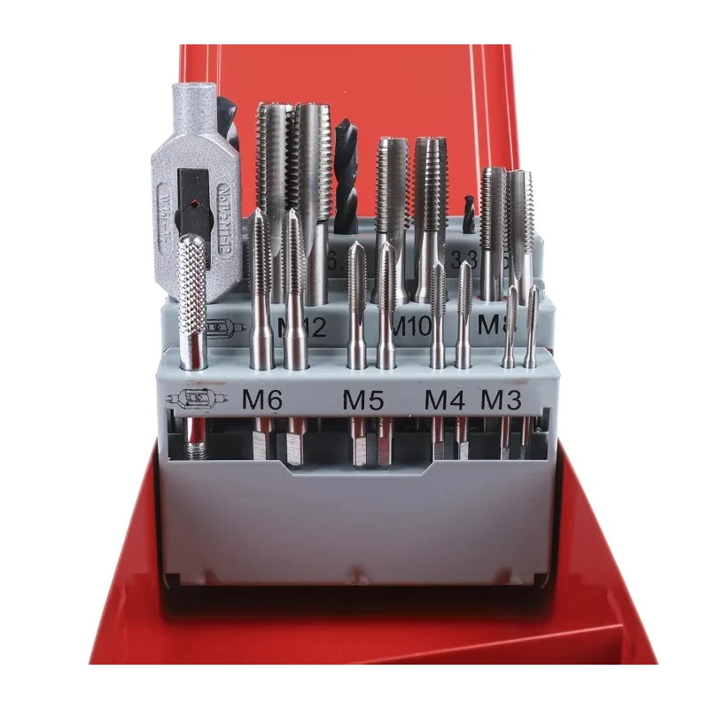 RS PRO Tap & Drill Set, M3 x M12 Thread Size, Metric Standard, HSS Material, Black Finish, Hand Tap, 22 Pieces 673-4702