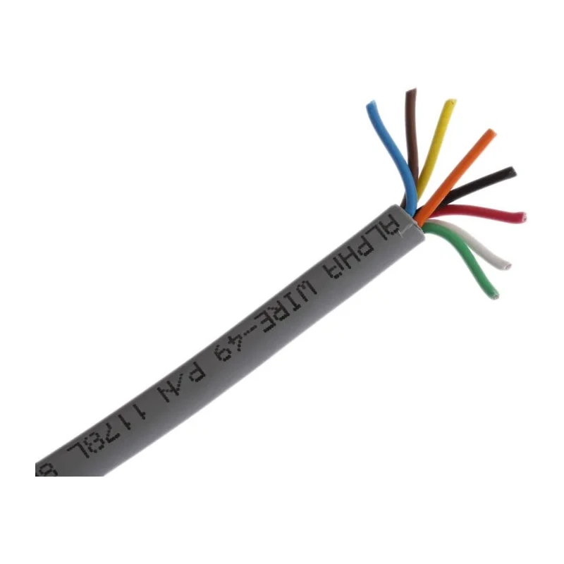 Alpha Wire Alpha Essentials LSZH Communication & Control Series Data Cable 3 Pairs 8 Cores 0.35 mm² 30 m Grey 1178L SL005