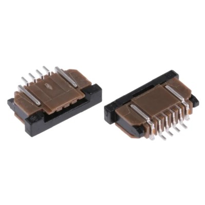 Amphenol Communications Solutions 1 mm Pitch 4 Way Right Angle Female FPC Connector ZIF Bottom Contact SFW4R-1STE9LF
