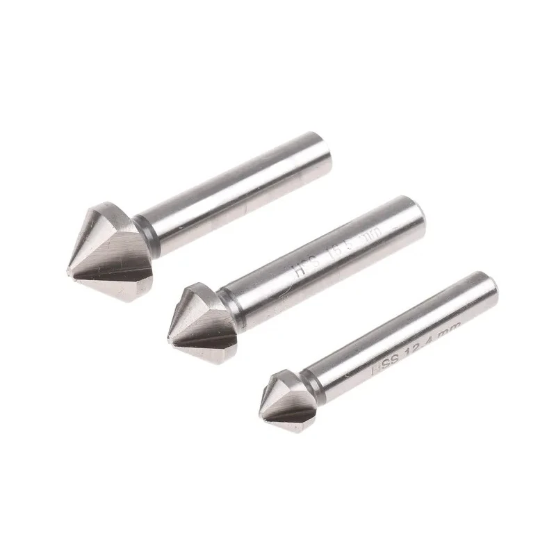 RS PRO High-Speed Steel Countersink Drill Bit Set, 3 Flutes, 90° Countersink Angle, 6 Piece Set 673-8697