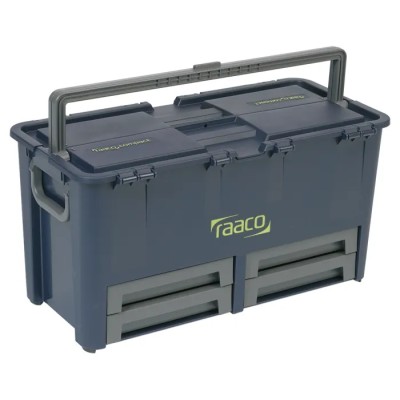 Raaco 4 Drawer Plastic Tool Box with Removable Tote Tray 322 mm x 621 mm x 311 mm 136624